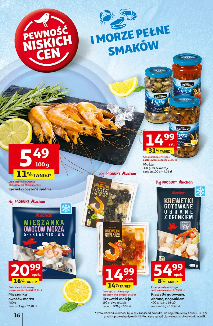 Gazetka promocyjna Auchan - z MAŁĄ CENKĄ dźwigniesz więcej! Hipermarket - ważna 13.02 do 19.02.2025 - strona 18 - produkty: Krewetki, Olej