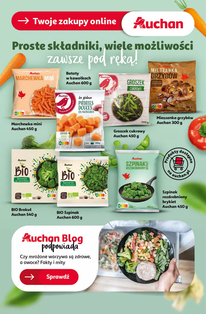 Gazetka promocyjna Auchan - z MAŁĄ CENKĄ dźwigniesz więcej! Hipermarket - ważna 13.02 do 19.02.2025 - strona 41 - produkty: Fa, Groszek, Marchewka, Owoce, Szpinak, Warzywa