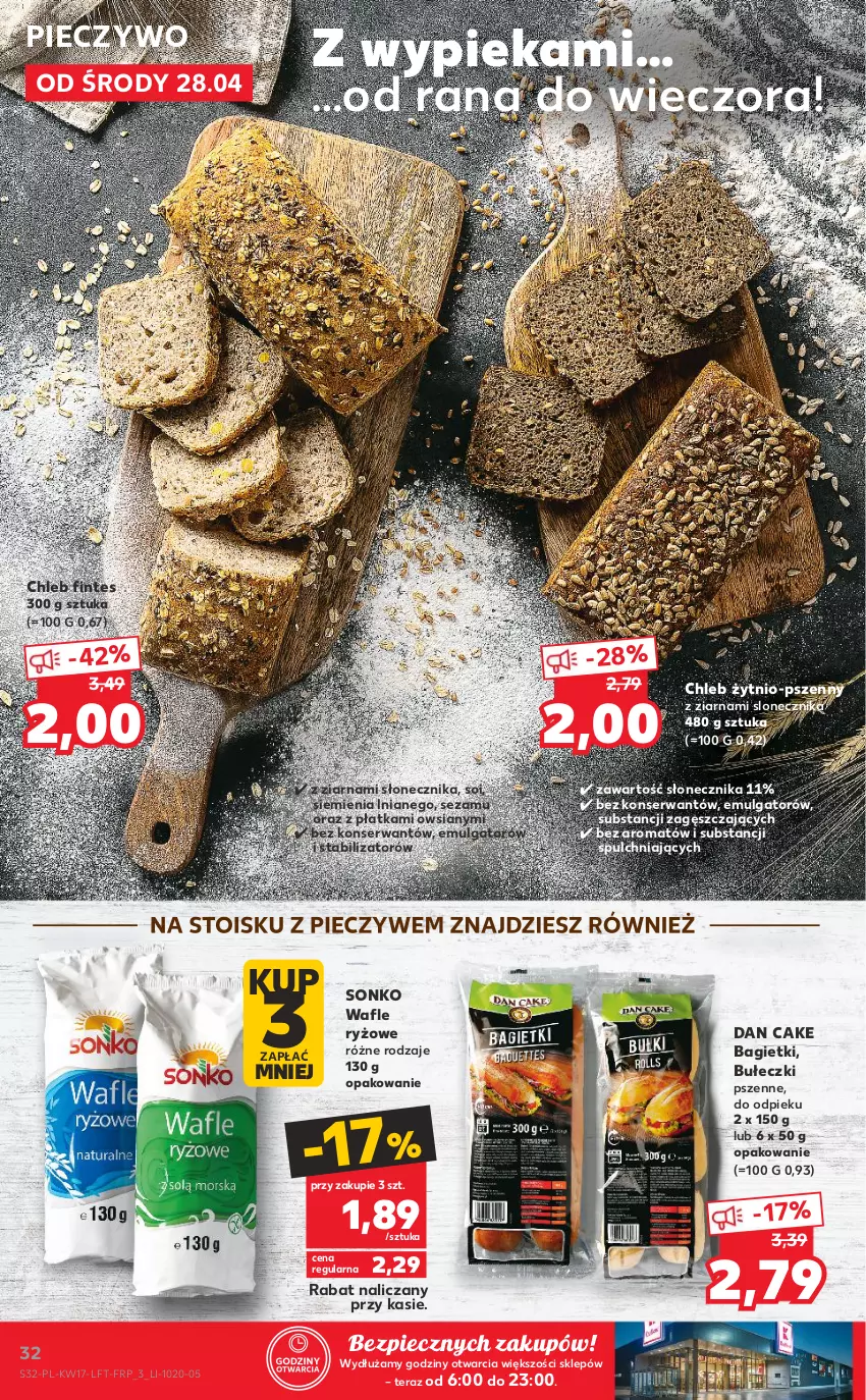 Gazetka promocyjna Kaufland - OFERTA TYGODNIA - ważna 28.04 do 05.05.2021 - strona 32 - produkty: Bułeczki, Chleb, Dan Cake, LG, Piec, Pieczywo, Ryż, Ser, Sezam, Sonko, Tera, Wafle