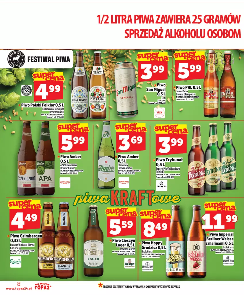 Gazetka promocyjna Topaz - Gazetka - ważna 30.04 do 06.05.2026 - strona 8 - produkty: Fa, Gra, Piwa, Piwo, Por, Top