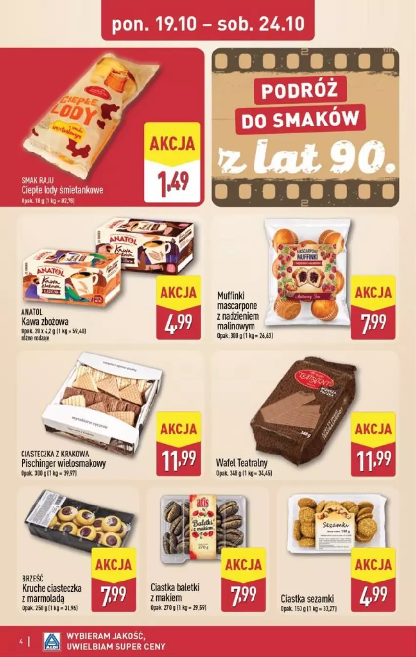 Gazetka promocyjna Aldi - Smakowita podróż - ważna 19.10 do 24.10.2026 - strona 4 - produkty: Ciastka, Fa, Kawa, Mascarpone, Mola, Muffinki, Sezam
