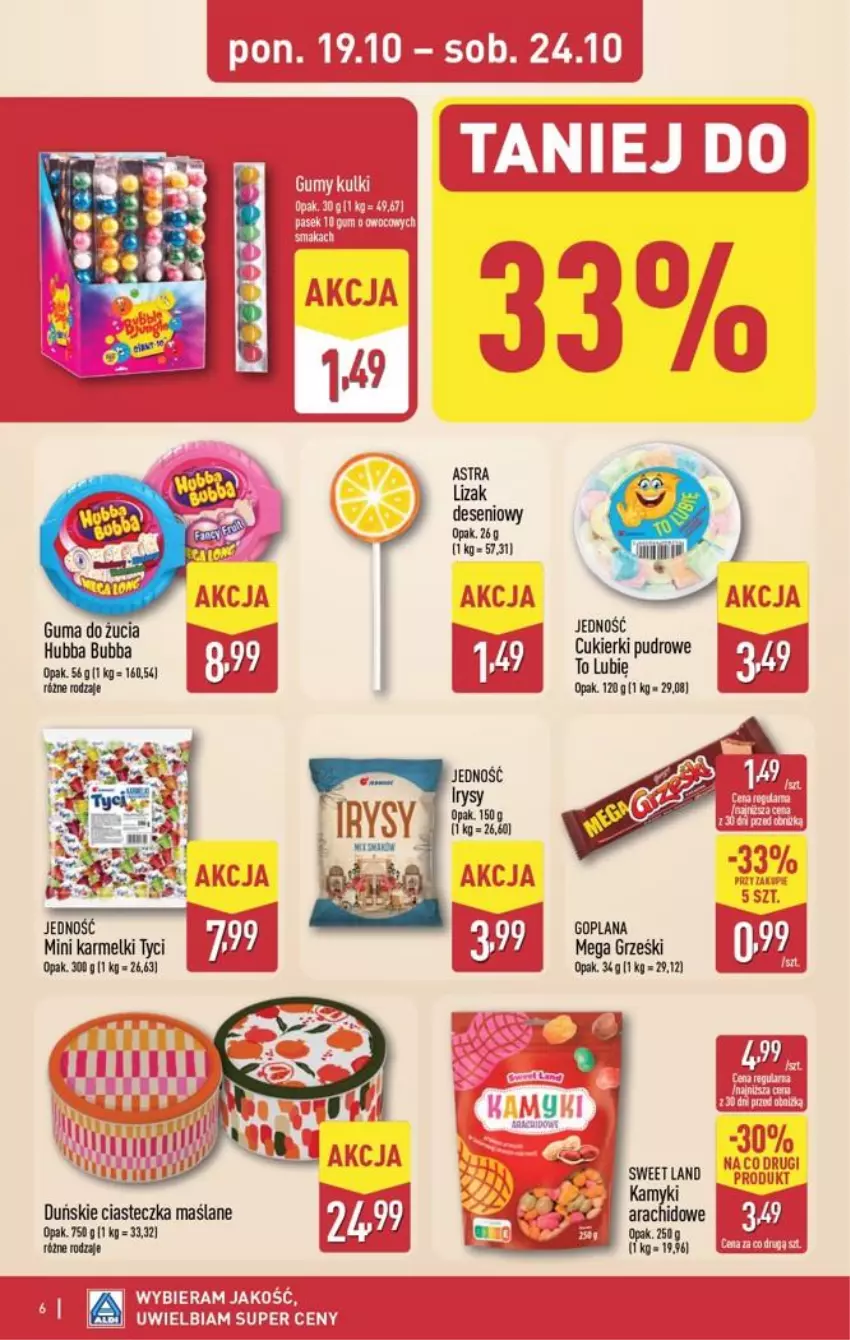 Gazetka promocyjna Aldi - Smakowita podróż - ważna 19.10 do 24.10.2026 - strona 6 - produkty: Cukier, Cukierki, Fa, Grześki, Guma do żucia, Mus
