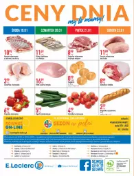 Gazetka promocyjna E Leclerc - Gazetka - ważna od 30.01 do 30.01.2022 - strona 32 - produkty: Kurczak, Szynka wieprzowa, Papryka czerwona, Papryka, Golonka z indyka, Filet z piersi indyka, Szynka, Bagietka, Matjas, Boczek, Bagietka czosnkowa, Pomidory, Boczek wieprzowy