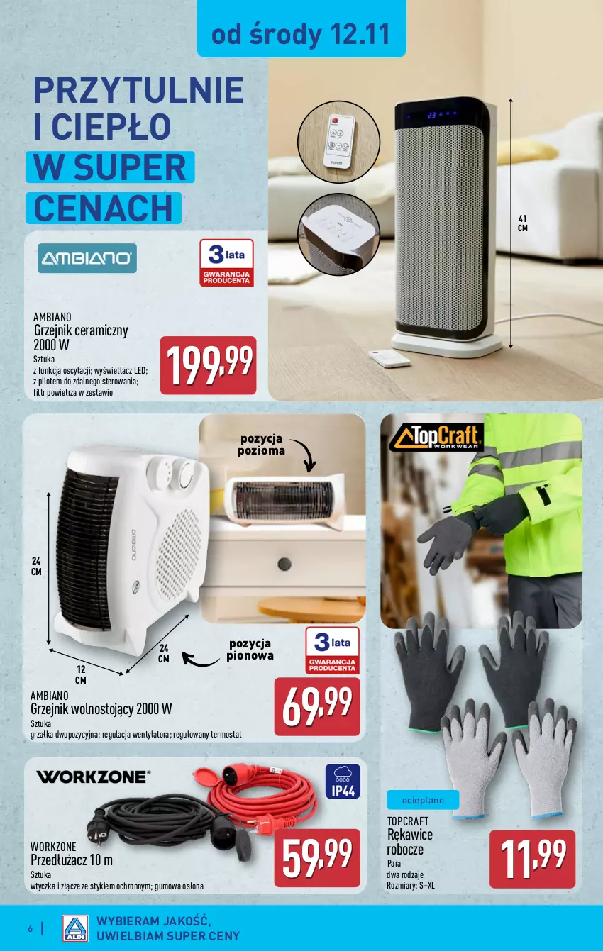 Gazetka promocyjna Aldi - Pełna oferta - ważna 12.11 do 15.11.2025 - strona 6 - produkty: Grzałka, Grzejnik, Rękawice, Rękawice robocze, Termos, Top