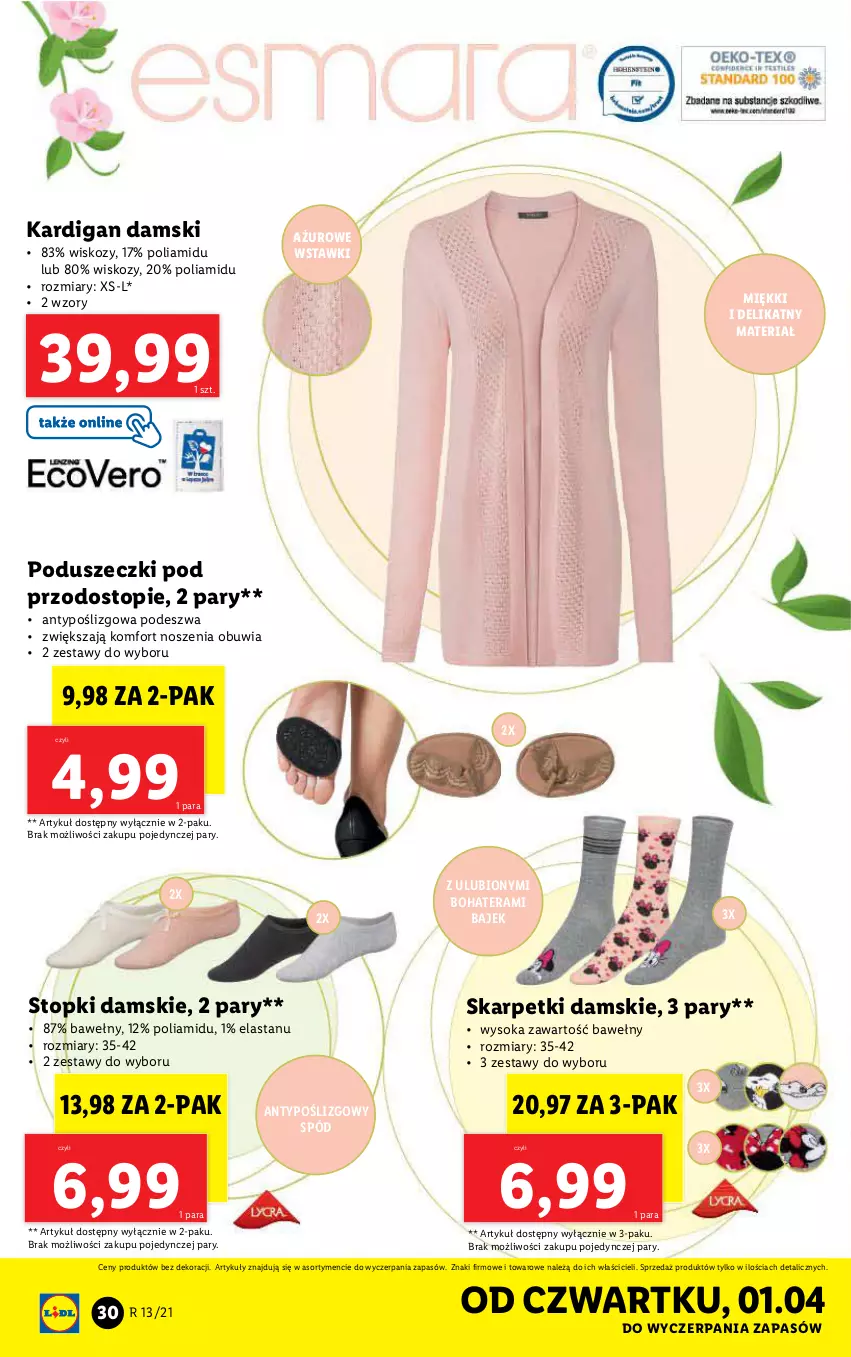 Gazetka promocyjna Lidl - GAZETKA - ważna 29.03 do 03.04.2021 - strona 30 - produkty: Kardigan, Karp, Skarpetki, Sok, Tera, Top