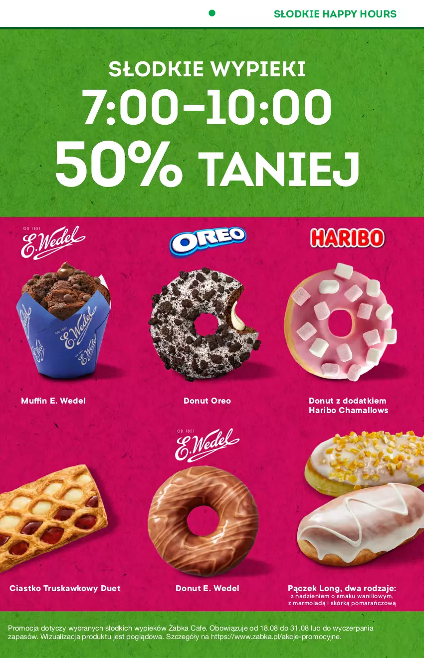 Gazetka promocyjna Żabka - ważna 18.08 do 24.08.2021 - strona 14 - produkty: Donut, E. Wedel, Hama, Haribo, Mola, Oreo, Pączek