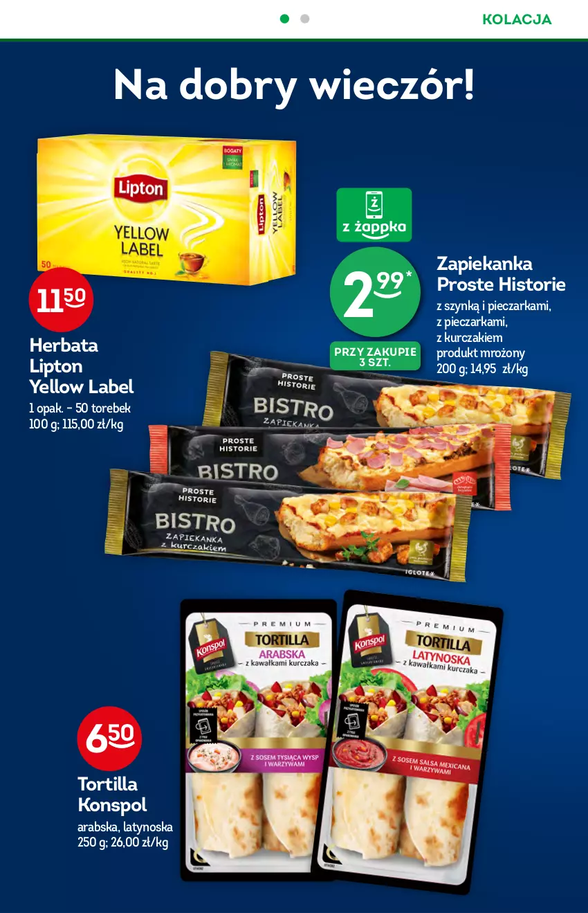 Gazetka promocyjna Żabka - ważna 18.08 do 24.08.2021 - strona 44 - produkty: Herbata, Kurczak, Lipton, Piec, Pieczarka, Tortilla, Zapiekanka