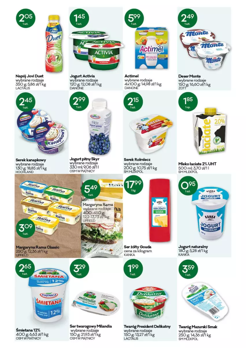 Gazetka promocyjna Groszek - Gazetka - ważna 07.10 do 19.10.2021 - strona 4 - produkty: Activia, Danone, Deser, Gouda, Gra, Hochland, Jogurt, Mleko, Monte, Napój, Rolmlecz, Ser, Ser twarogowy, Serek, Twaróg