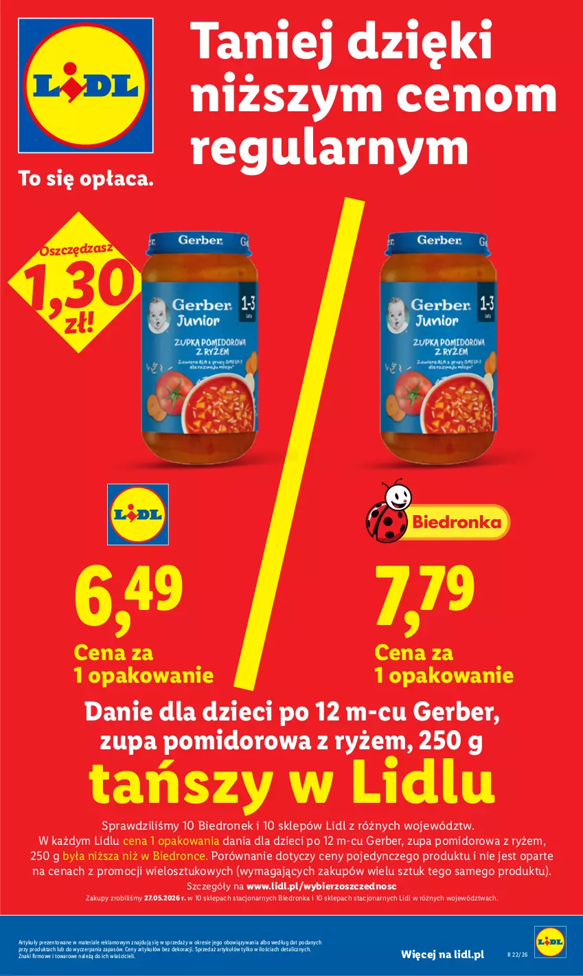 Gazetka promocyjna Lidl - Gazetka ważna od 1.06 do 3.06 - ważna 01.06 do 03.06.2026 - strona 33 - produkty: Danie dla dzieci, Dzieci, Gerber, Por, Ryż, Zupa, Zupa pomidorowa