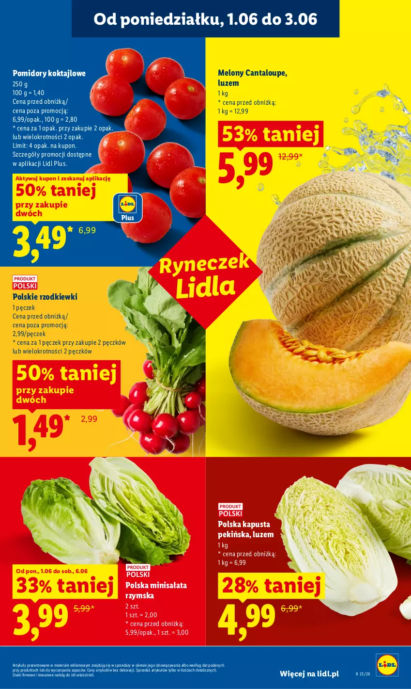 Gazetka promocyjna Lidl - Gazetka ważna od 1.06 do 3.06 - ważna 01.06 do 03.06.2026 - strona 49 - produkty: Melon, Pomidory, Sałat