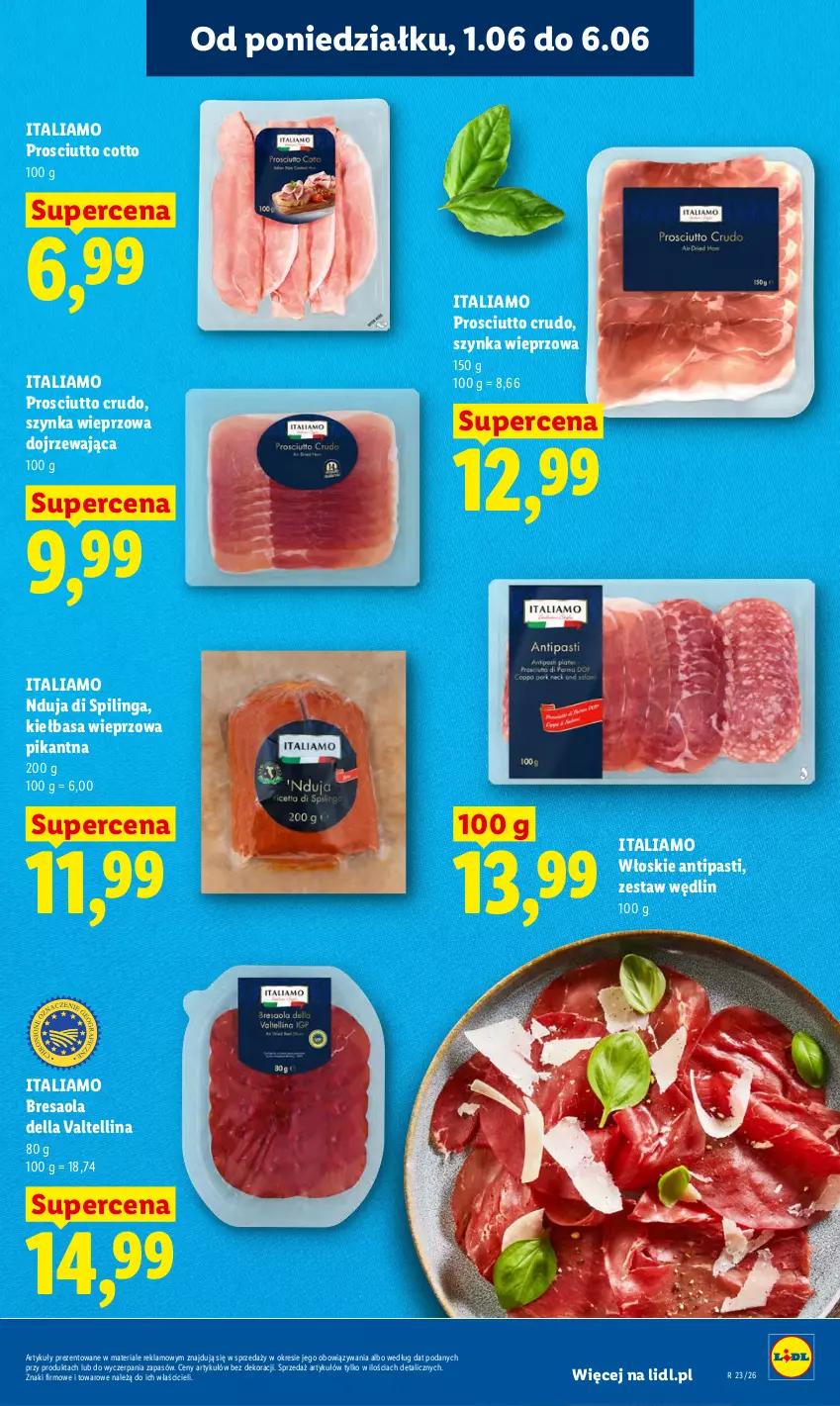 Gazetka promocyjna Lidl - Gazetka ważna od 1.06 do 3.06 - ważna 01.06 do 03.06.2026 - strona 51 - produkty: Bresaola, Dell, Kiełbasa, Prosciutto, Szynka, Szynka wieprzowa