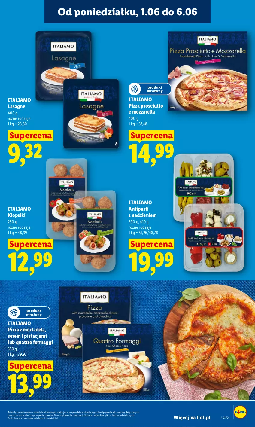 Gazetka promocyjna Lidl - Gazetka ważna od 1.06 do 3.06 - ważna 01.06 do 03.06.2026 - strona 53 - produkty: Klopsiki, Lasagne, Maggi, Mozzarella, Pizza, Prosciutto, Ser