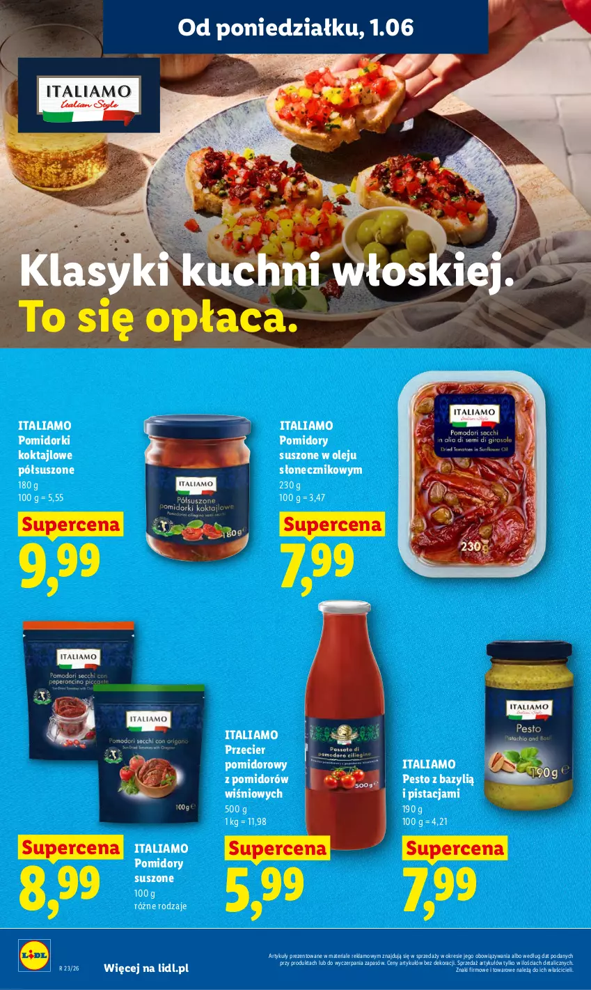 Gazetka promocyjna Lidl - Gazetka ważna od 1.06 do 3.06 - ważna 01.06 do 03.06.2026 - strona 58 - produkty: Bazyl, Olej, Pesto, Pomidorki, Pomidory