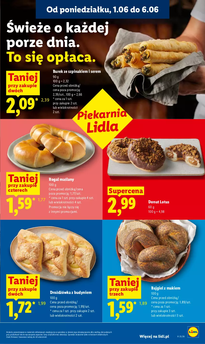 Gazetka promocyjna Lidl - Gazetka ważna od 1.06 do 3.06 - ważna 01.06 do 03.06.2026 - strona 67 - produkty: Donut, Por, Rogal, Ser, Szpinak