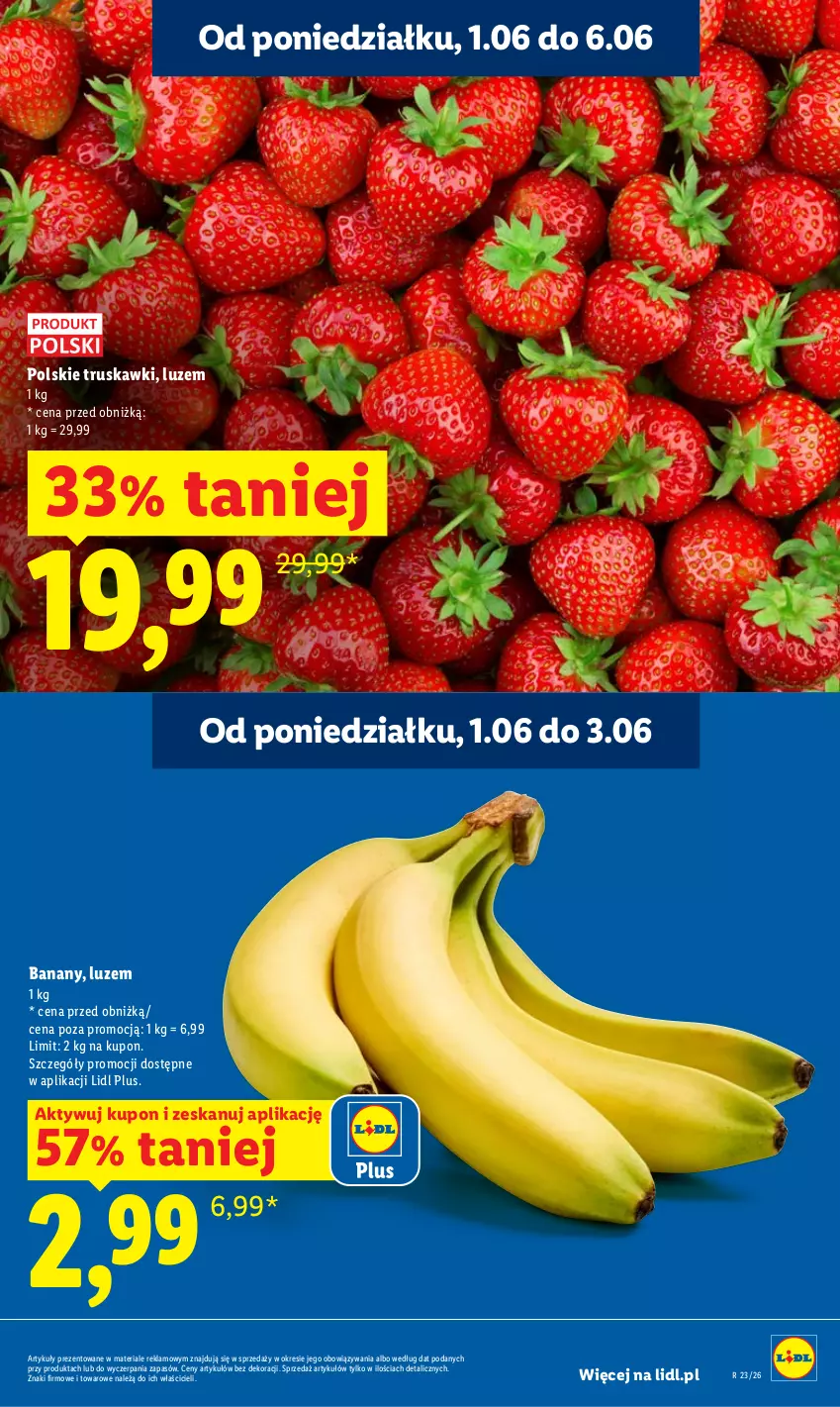 Gazetka promocyjna Lidl - Gazetka ważna od 1.06 do 3.06 - ważna 01.06 do 03.06.2026 - strona 7 - produkty: Banany, Truskawki