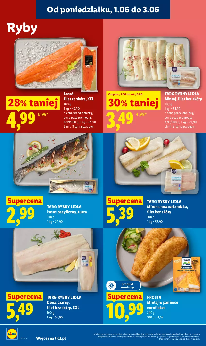 Gazetka promocyjna Lidl - Gazetka ważna od 1.06 do 3.06 - ważna 01.06 do 03.06.2026 - strona 76 - produkty: Dorsz, Frosta, Mintaj, Miruna, Tusz
