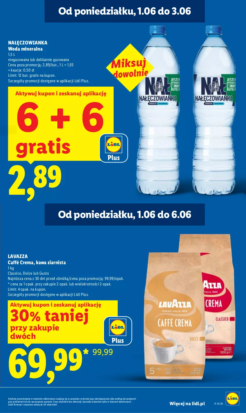 Gazetka promocyjna Lidl - Gazetka ważna od 1.06 do 3.06 - ważna 01.06 do 03.06.2026 - strona 9 - produkty: Gra, Kawa, Kawa ziarnista, Lavazza, Nałęczowianka, Woda, Woda mineralna