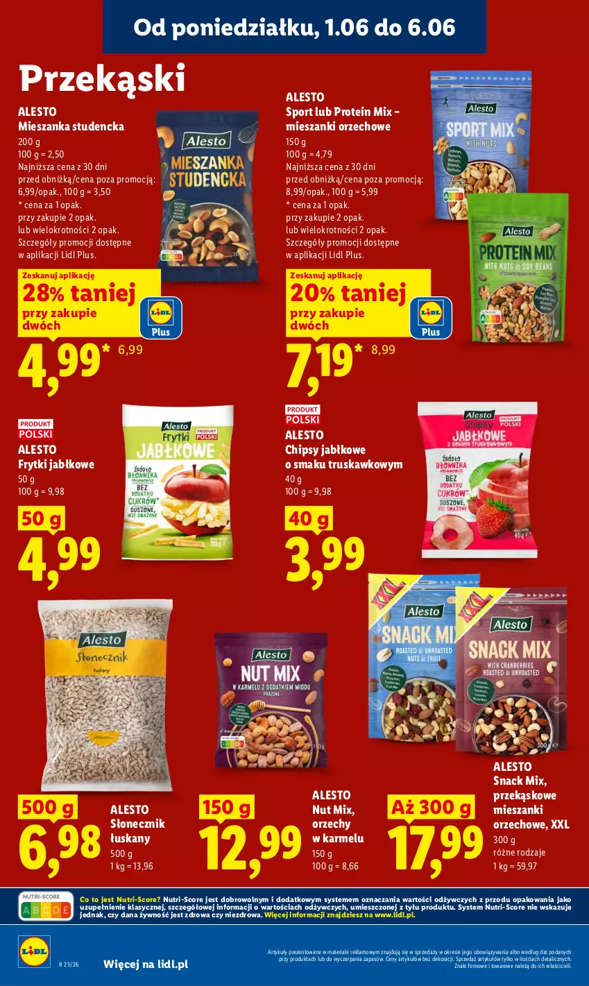 Gazetka promocyjna Lidl - Gazetka ważna od 1.06 do 3.06 - ważna 01.06 do 03.06.2026 - strona 94 - produkty: Chipsy, Frytki, Mieszanka studencka, Por, Sport