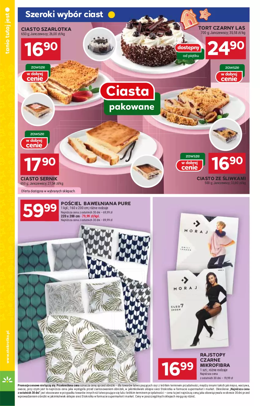 Gazetka promocyjna Stokrotka - Market Opole/Radom - ważna 14.11 do 20.11.2024 - strona 18 - produkty: Ciasto sernik, HP, Pościel, Pur, Rajstopy, Ser, Szarlotka, Top