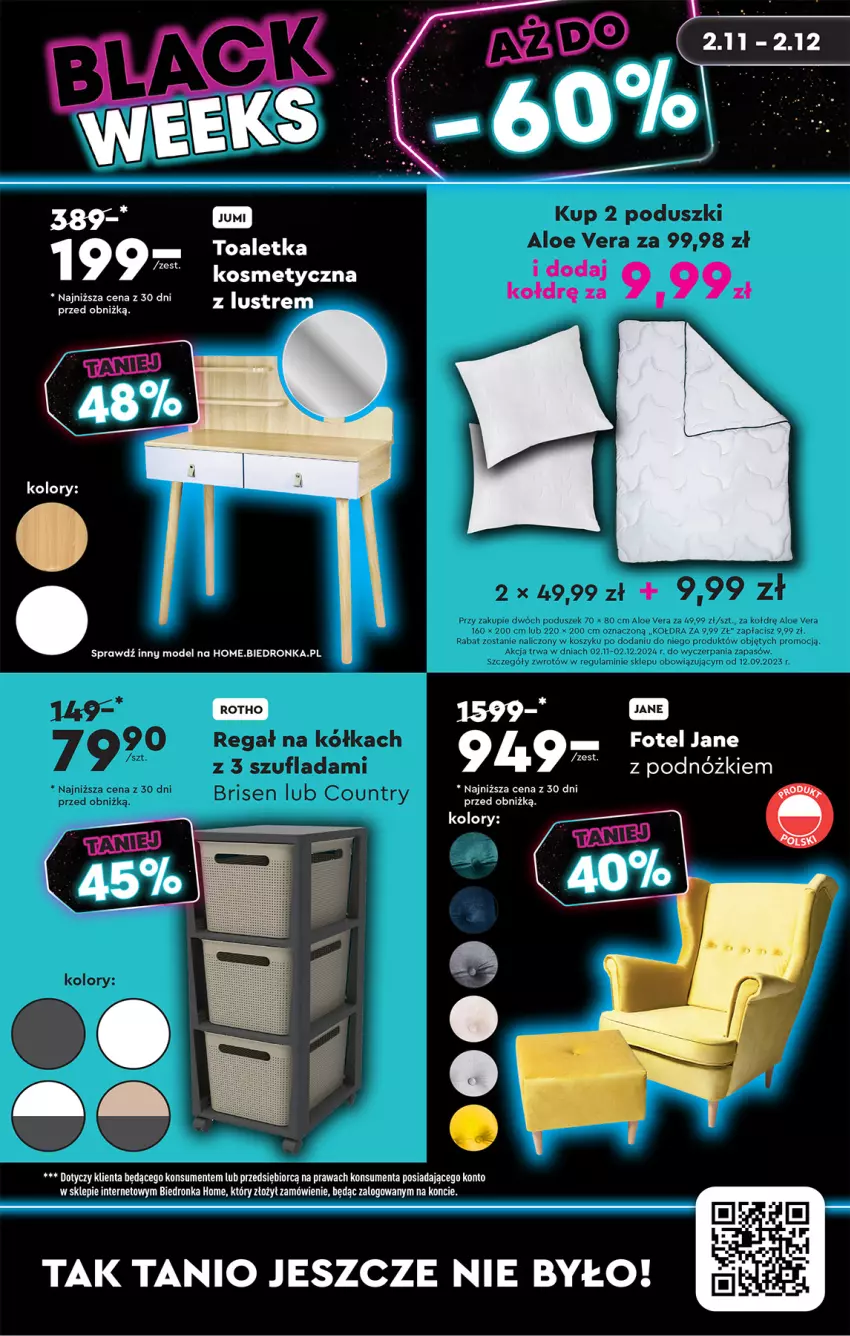 Gazetka promocyjna Biedronka - Black Week do -60% - ważna 02.11 do 02.12.2024 - strona 3 - produkty: Fotel, Noż