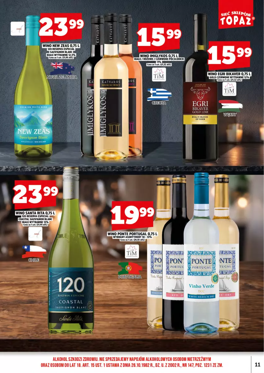Gazetka promocyjna Topaz - Gazetka - ważna 01.11 do 15.11.2026 - strona 13 - produkty: Por, Sauvignon Blanc, Ser, Wino