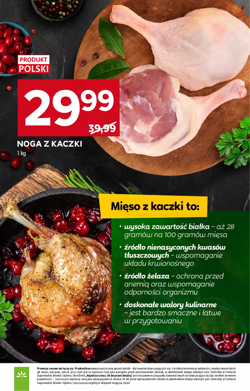 Gazetka promocyjna Stokrotka - Market - ważna 22.10 do 28.10.2026 - strona 15 - produkty: Mięso, Noga z kaczki, Optima, Owoce, Warzywa