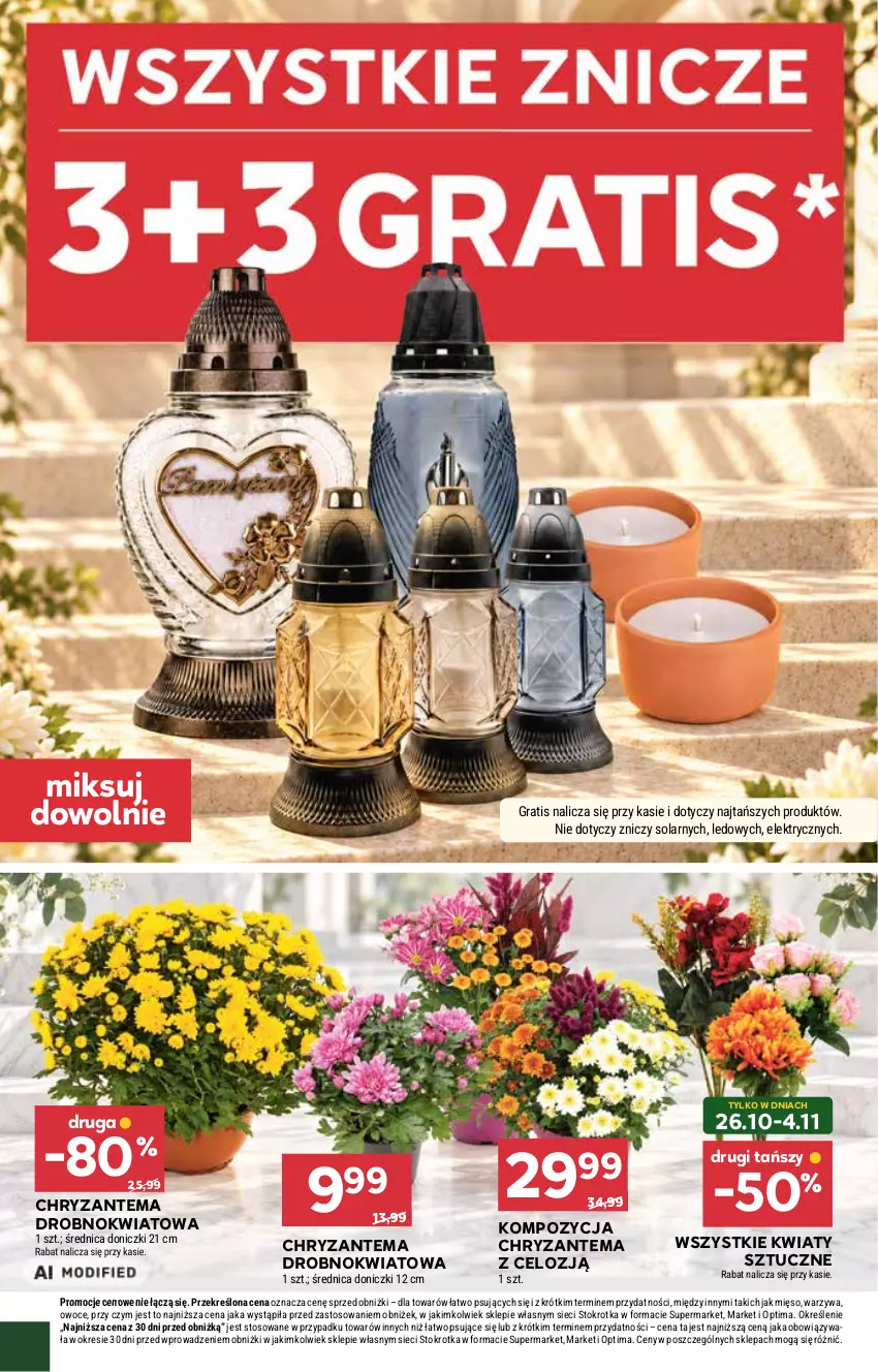 Gazetka promocyjna Stokrotka - Market - ważna 22.10 do 28.10.2026 - strona 2 - produkty: Chryzantema, Gra, Mięso, Optima, Owoce, Warzywa, Znicz