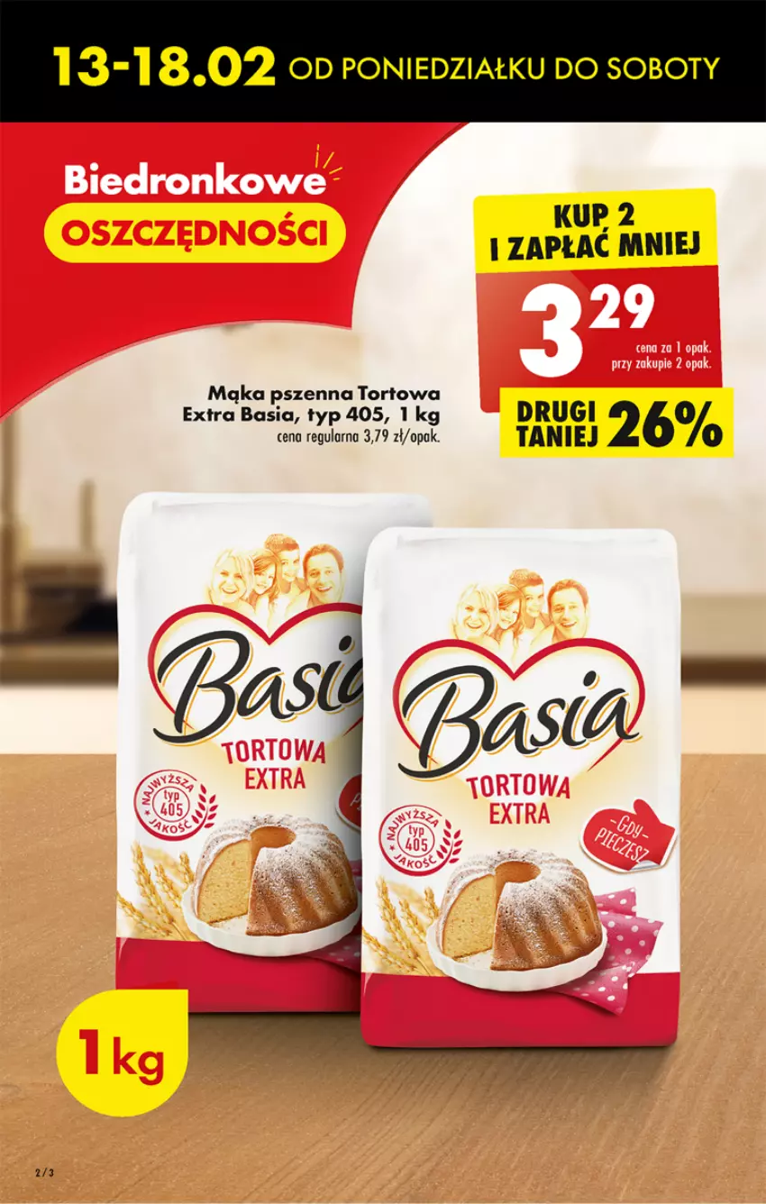 Gazetka promocyjna Biedronka - ważna 13.02 do 18.02.2023 - strona 2 - produkty: Basia, Mąka, Mąka pszenna