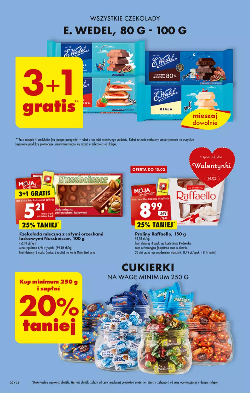 Gazetka promocyjna Biedronka - ważna 13.02 do 18.02.2023 - strona 30 - produkty: Ananas, Czekolada, Czekolada mleczna, E. Wedel, Fa, Gra, Por, Praliny, Raffaello, Ser, Sok