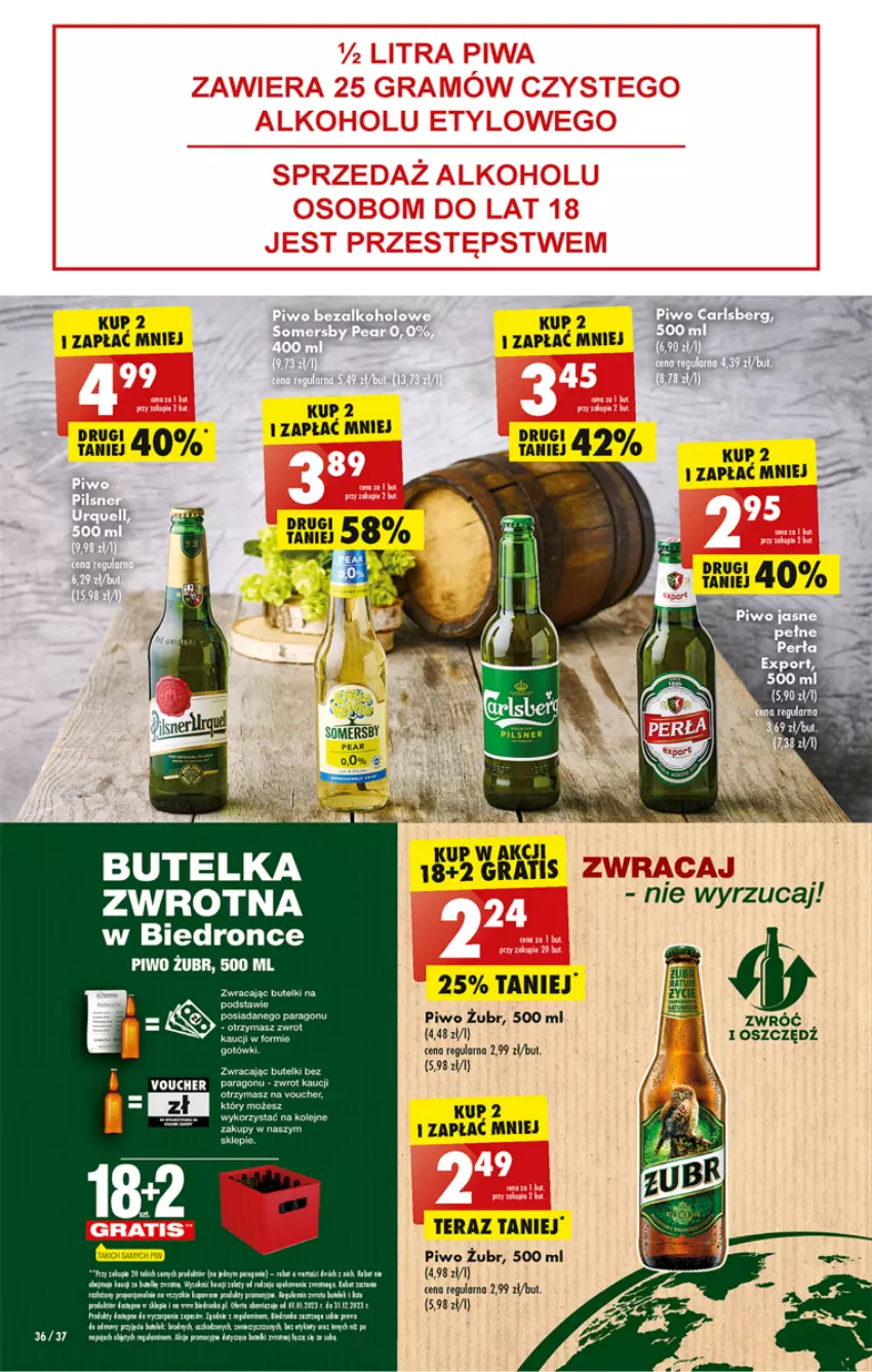 Gazetka promocyjna Biedronka - ważna 13.02 do 18.02.2023 - strona 36 - produkty: Piwo, Sok, Somersby, Tera