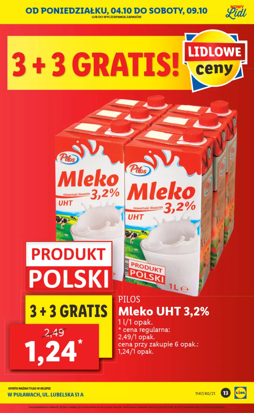 Gazetka promocyjna Lidl - Lidl w Puławach ponownie otwarty - ważna 04.10 do 10.10.2021 - strona 13 - produkty: Gra, Mleko