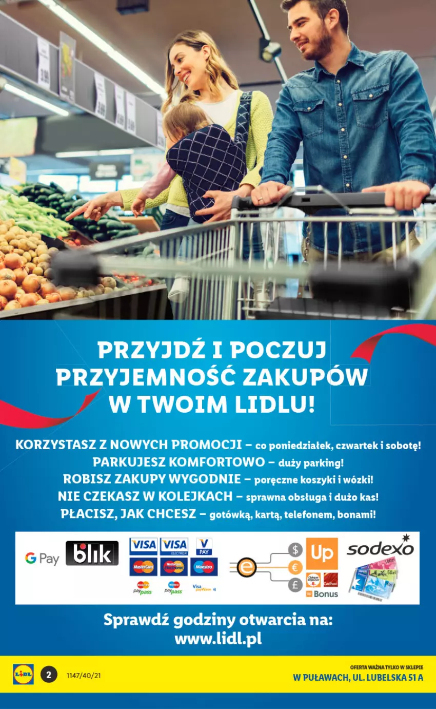 Gazetka promocyjna Lidl - Lidl w Puławach ponownie otwarty - ważna 04.10 do 10.10.2021 - strona 2 - produkty: Kolejka, Kosz, Olej, Por, Telefon