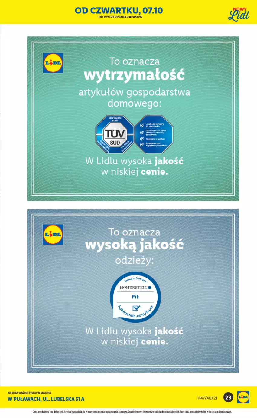 Gazetka promocyjna Lidl - Lidl w Puławach ponownie otwarty - ważna 04.10 do 10.10.2021 - strona 23