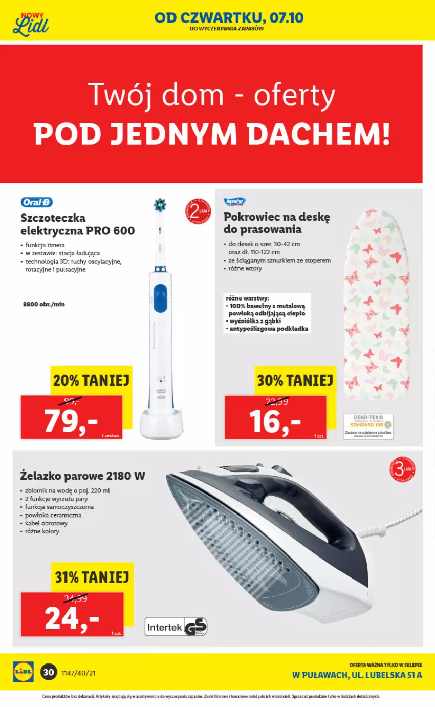 Gazetka promocyjna Lidl - Lidl w Puławach ponownie otwarty - ważna 04.10 do 10.10.2021 - strona 30 - produkty: Panda, Podkład, Podkładka, Pokrowiec, Pokrowiec na deskę, Szczoteczka, Tera, Top