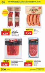 Gazetka promocyjna Lidl - Lidl w Puławach ponownie otwarty - Gazetka - ważna od 10.10 do 10.10.2021 - strona 10 - produkty: Salami, Prosciutto, Dulano, Szynka, PIKOK, Kiełbasa głogowska, Kabanos, Kiełbasa