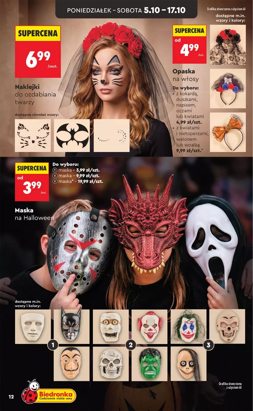 Gazetka promocyjna Biedronka - Okazje Tygodnia - ważna 03.10 do 17.10.2026 - strona 12 - produkty: Gra, Grafika, Klej, Maska, Opaska, Top, Woal