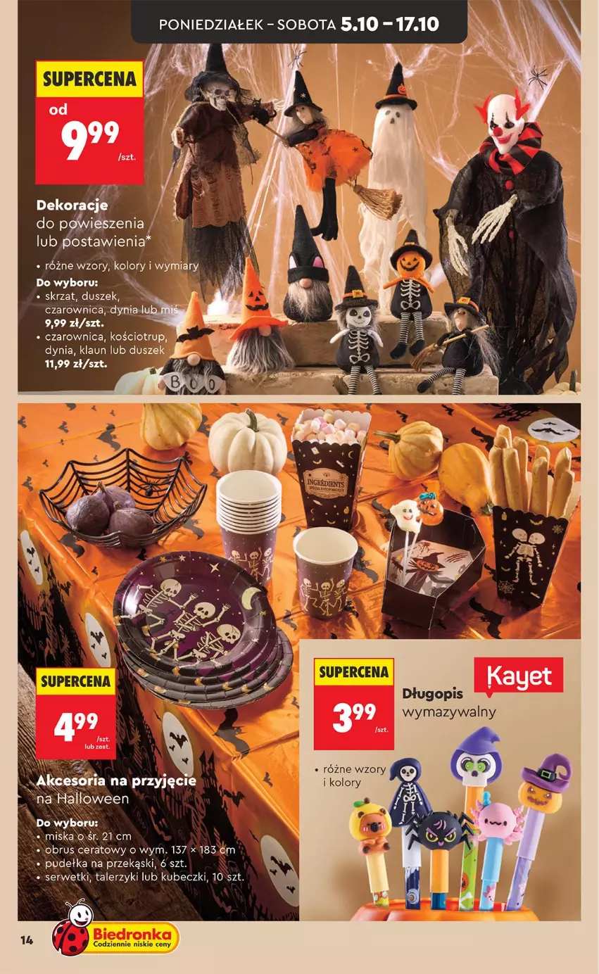 Gazetka promocyjna Biedronka - Okazje Tygodnia - ważna 03.10 do 17.10.2026 - strona 14 - produkty: Obrus, Ser, Serwetki, Skrzat, Talerz, Talerzyk
