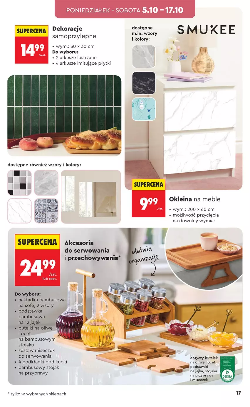 Gazetka promocyjna Biedronka - Okazje Tygodnia - ważna 03.10 do 17.10.2026 - strona 17 - produkty: Meble, Mop, Ocet, Podkład, Przyprawy, Ser, Stojak