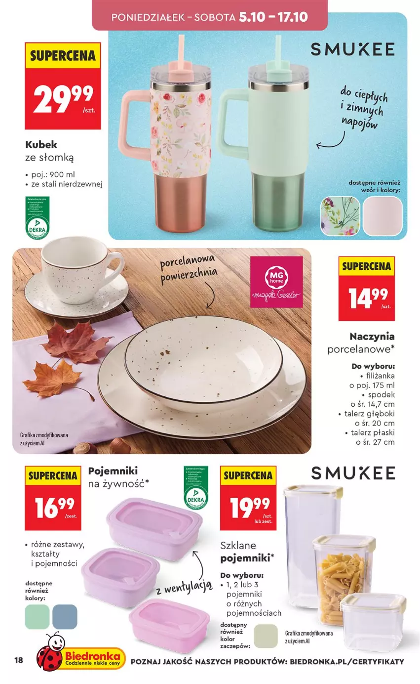 Gazetka promocyjna Biedronka - Okazje Tygodnia - ważna 03.10 do 17.10.2026 - strona 18 - produkty: Filiżanka, Gra, Grafika, Kubek, Pojemnik, Por, Talerz, Talerz głęboki