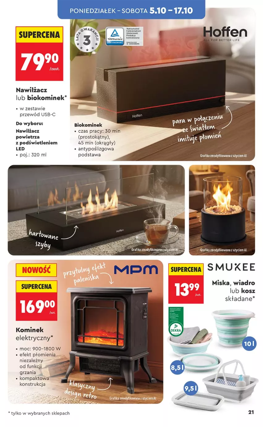 Gazetka promocyjna Biedronka - Okazje Tygodnia - ważna 03.10 do 17.10.2026 - strona 21 - produkty: Gra, Grafika, Kominek, Miska, Przewód, Wiadro