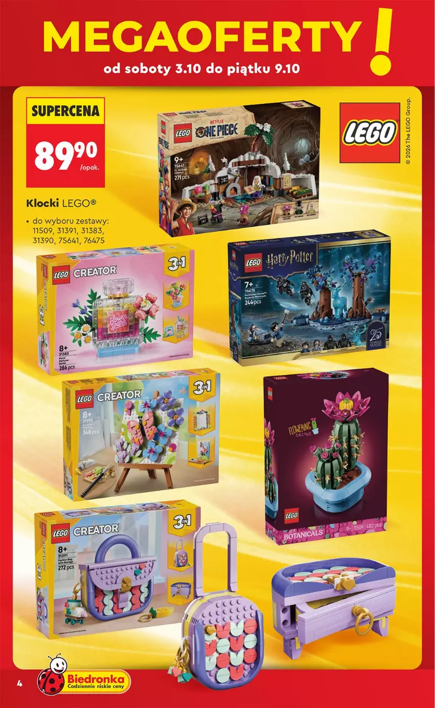 Gazetka promocyjna Biedronka - Okazje Tygodnia - ważna 03.10 do 17.10.2026 - strona 4 - produkty: Klocki, LEGO