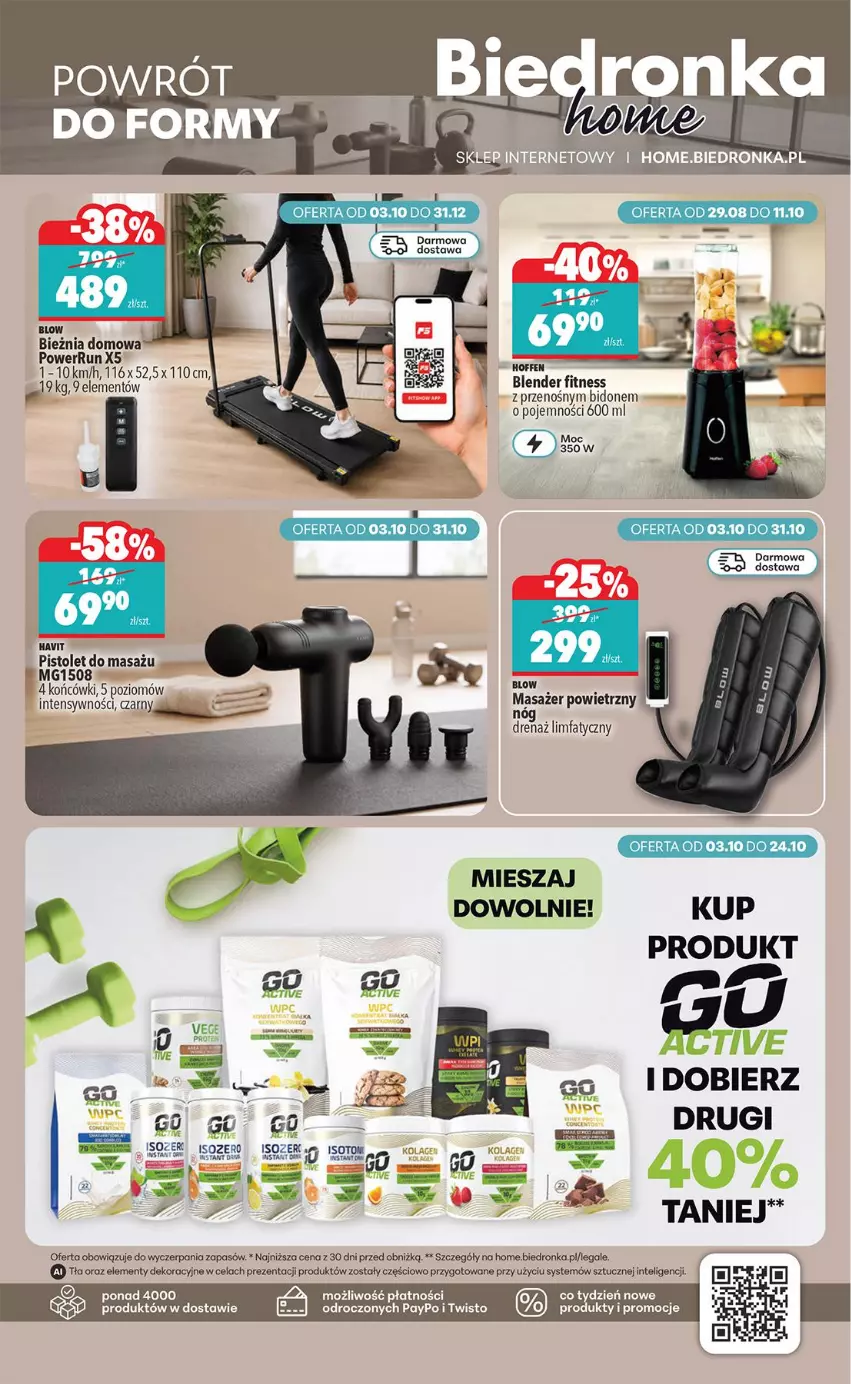 Gazetka promocyjna Biedronka - Okazje Tygodnia - ważna 03.10 do 17.10.2026 - strona 43 - produkty: Bieżnia, Blender, Fa, Intel, Masażer, Pistolet