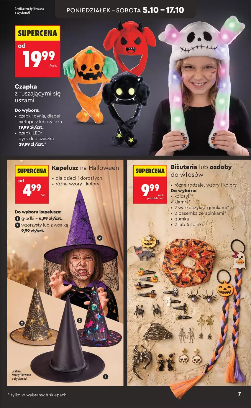 Gazetka promocyjna Biedronka - Okazje Tygodnia - ważna 03.10 do 17.10.2026 - strona 7 - produkty: Czapka, Dzieci, Gra, Grafika, Inka, Koc, Kolczyki, Top, Woal