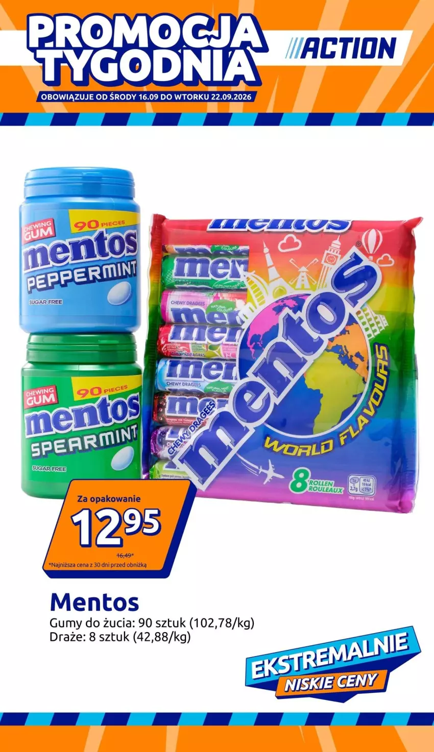 Gazetka promocyjna Action - Gazetka tydzień 38 2026 - ważna 16.09 do 22.09.2026 - strona 1 - produkty: Mentos