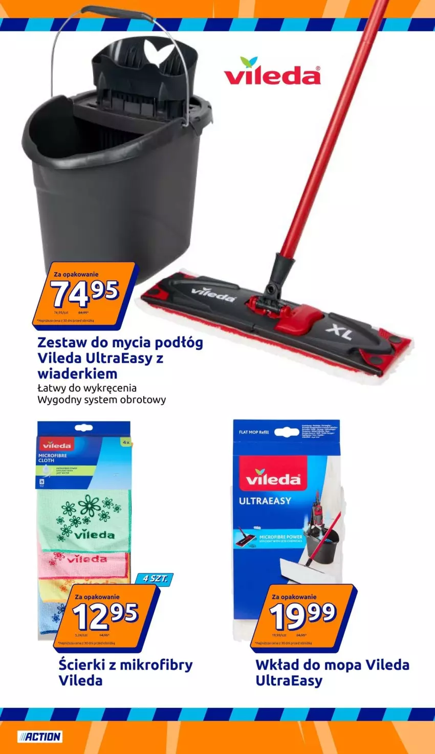 Gazetka promocyjna Action - Gazetka tydzień 38 2026 - ważna 16.09 do 22.09.2026 - strona 19 - produkty: Mop, Vileda, Wkład do mopa