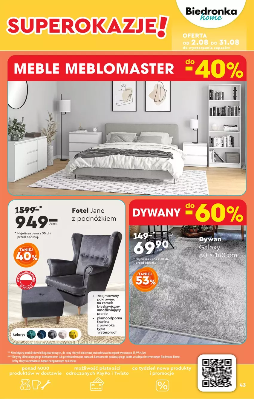 Gazetka promocyjna Biedronka - Home - ważna 02.08 do 31.08.2025 - strona 6 - produkty: Fotel, Pokrowiec, Por