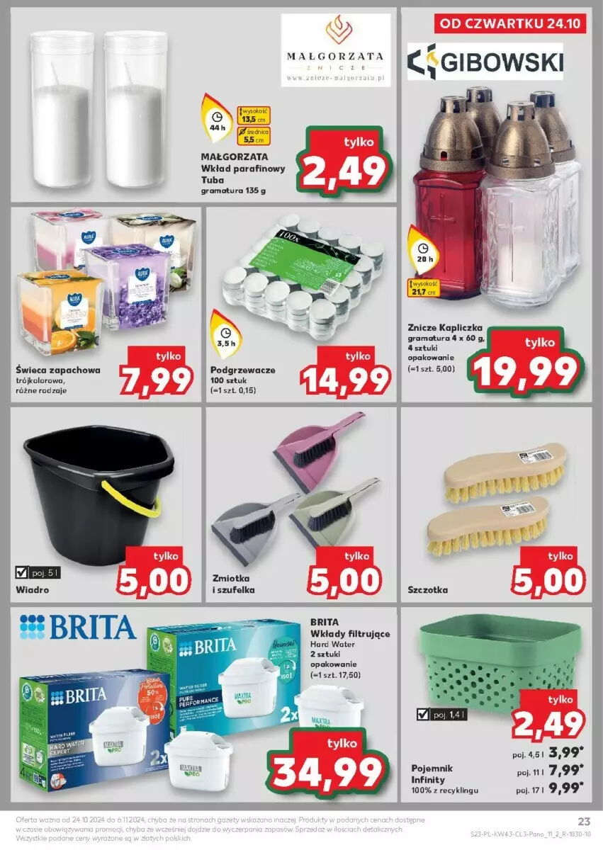 Gazetka promocyjna Kaufland - ważna 24.10 do 06.11.2024 - strona 16 - produkty: Brit, Brita, Gra, Podgrzewacze, Pojemnik, Rama, Szczotka, Szufelka, Wiadro, Znicz