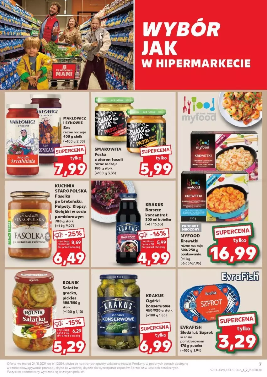 Gazetka promocyjna Kaufland - ważna 24.10 do 06.11.2024 - strona 22 - produkty: Fa, Krakus, Krewetki, Kuchnia, Kuchnia Staropolska, Ogórki konserwowe, Pulpety, Rolnik, Sałat, Sałatka, Ser, Smakowita, Sos, Szprot, Szprot w sosie