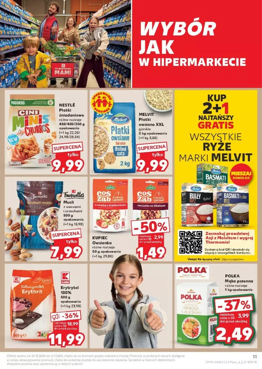 Gazetka promocyjna Kaufland - ważna 24.10 do 06.11.2024 - strona 3 - produkty: Danio, Kupiec, Mąka, Mąka pszenna, Melvit, Mus, Owsianka, Piec, Ryż, Waga