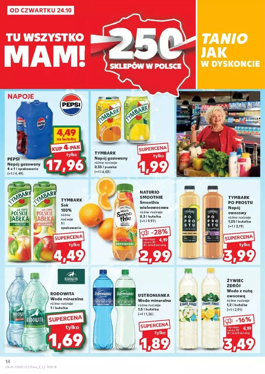 Gazetka promocyjna Kaufland - ważna 24.10 do 06.11.2024 - strona 6 - produkty: Napój, Napój gazowany, Pepsi, Smoothie, Sok, Tymbark, Woda, Woda mineralna